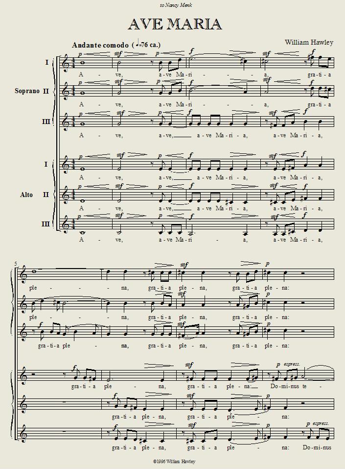 Ave Maria (SSSAAA) first page